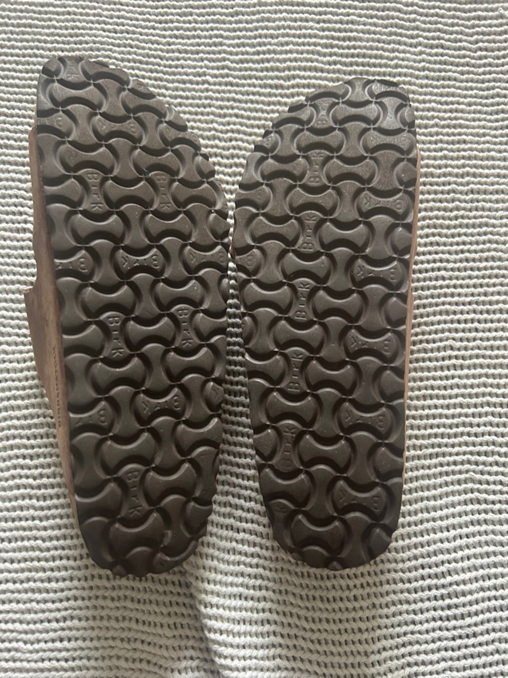 Birkenstock Brown Leather Double-Strap Slide Sandals - Picture 3 of 5
